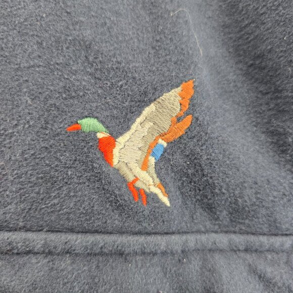 Vintage LL Bean Chamois Cloth Shirt Mens XL Navy Mallard Embroidered USA 90s - Picture 9 of 12